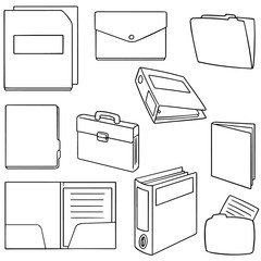 vector set of folder