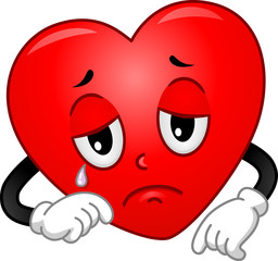 Mascot Heart Sad
