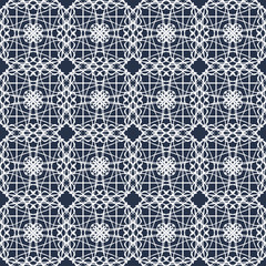 abstract monochrome vintage seamless pattern on a black background