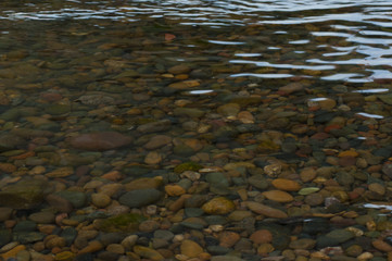 pebble under water
