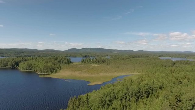 Drone video of a lake in Sweden.