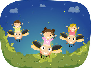 Firefly Drawing – royaltyfrie bilder, grafikkfiler Kawaii dyr regnbue firefly tegneserie insekt Premium