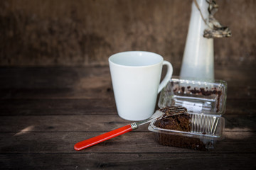 Still Life cake on wooden background
