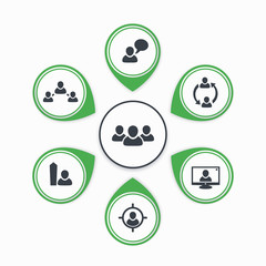 Personnel management, human resources, HR, infographics elements