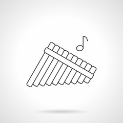Pan pipes flat line vector icon