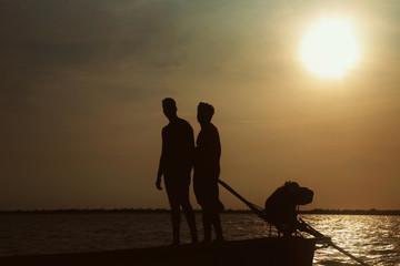 silhouette Indian Men Posing to Camera 