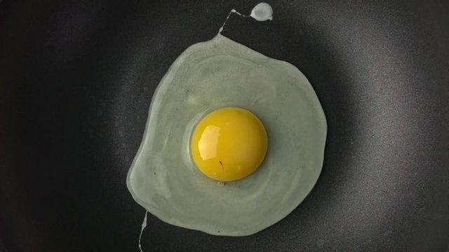 How to make a Fried Egg making in a clean Teflon Pan with no oil and no butter. With black pepper.