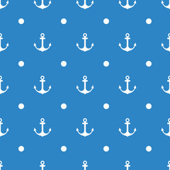 Anchor Seamless Pattern flat design Vector Illustration.
