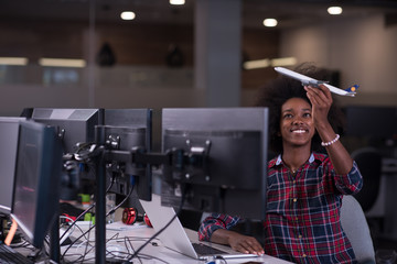 portrait of a young successful African-American woman in modern