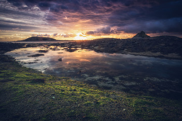 Sunset taken from Tresco island on the scilly in cornwall england uk