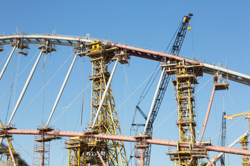 Fototapeta na wymiar Doha, construction of soccer stadium, Katar
