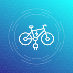 Fototapeta na wymiar Electric bike line icon, e-bike pictogram