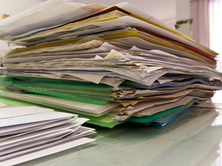 Stacked of paper documents