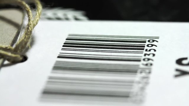 Tilt Over A Bar Code From A T-shirt Price Tag