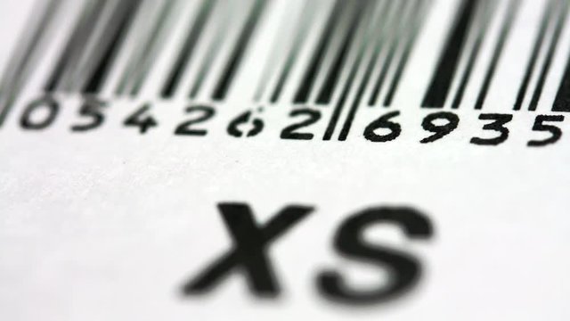 Tilt Over A Bar Code On A T-shirt Price Tag