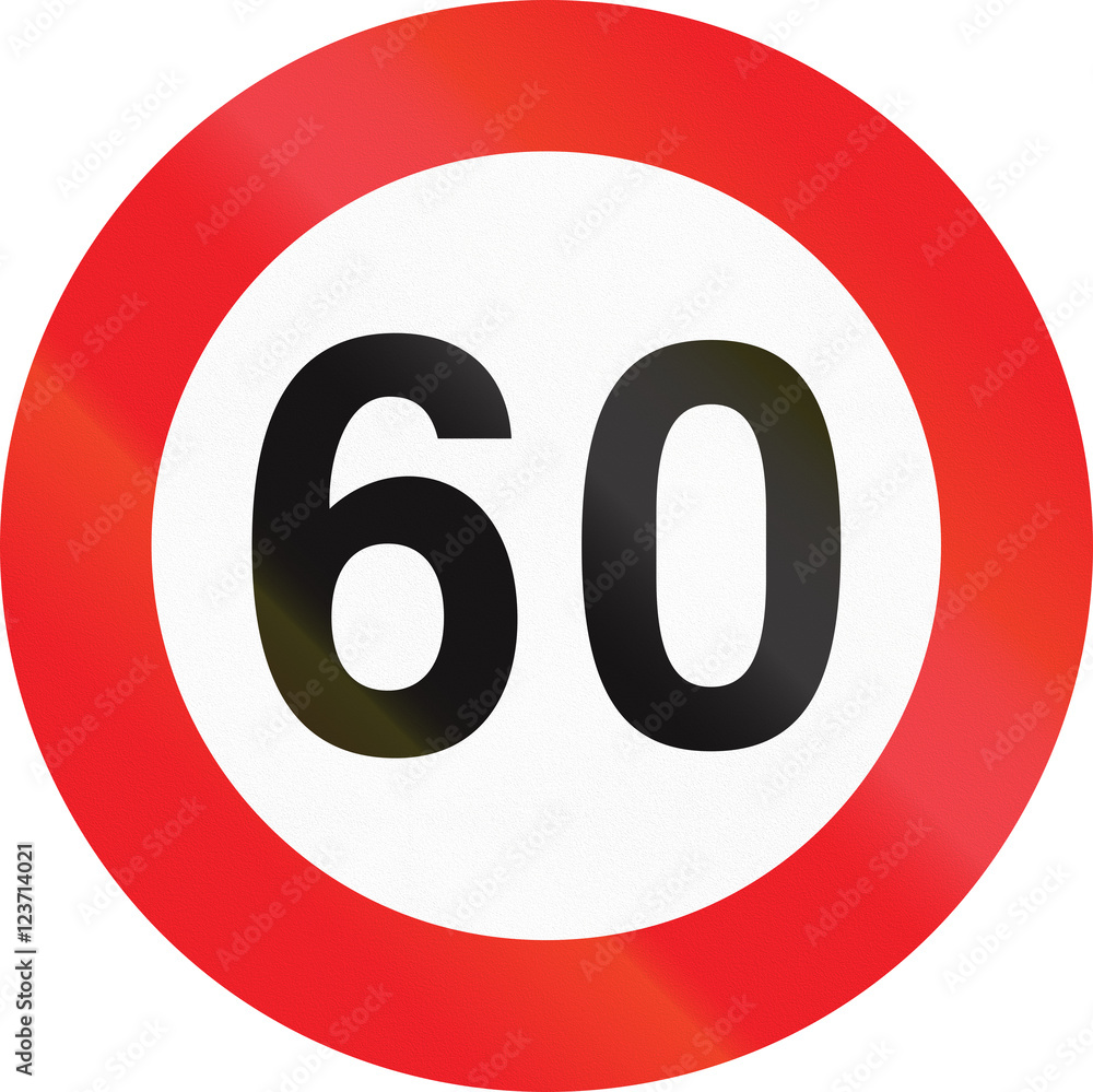 Wall mural belgian regulatory road sign - maximum speed limit