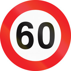 Belgian regulatory road sign - Maximum speed limit