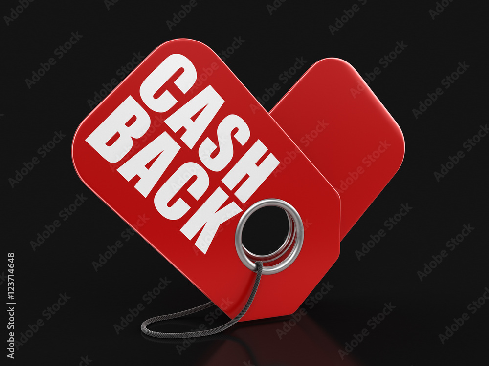 Poster label cash back. image with clipping path