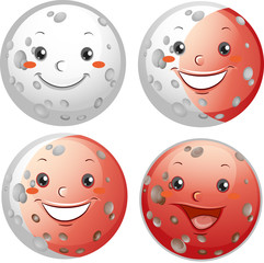 Moon Lunar Eclipse Mascots