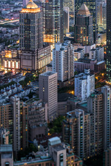 Shanghai, Aerial View at Dusk
