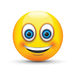 smiling emoji big realistic blue eyes
