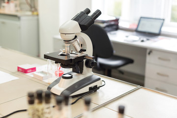 Microscope in the laboratory