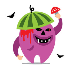 Halloween Monster. Vector Cartoon Illustration.