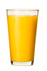 Pint galss of orange juice screwdriver isolated on white background