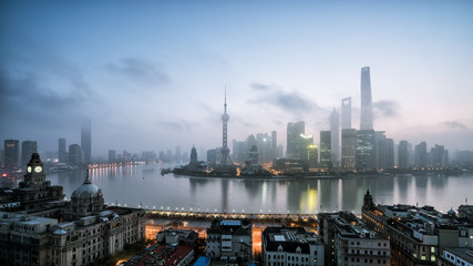 Panoramic skyline of Shanghai