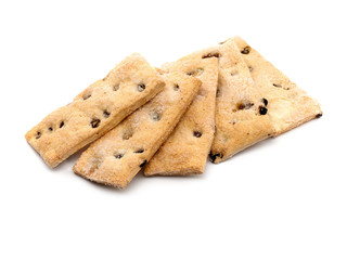 Fresh puff pastry with raisins