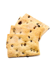 Fresh puff pastry with raisins.