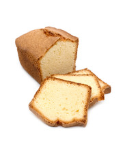 The cheesecake with slices.