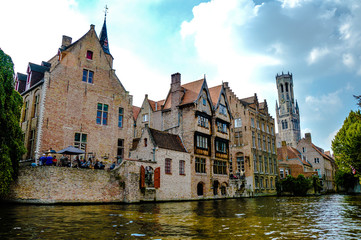 Fototapeta na wymiar View of medieval city Bruges, Belgium