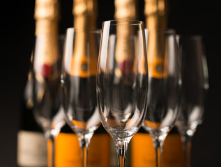 Champagne Glasses and Bottles