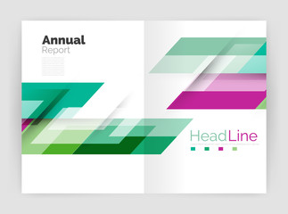 Geometric business annual report templates, modern brochure flyer template