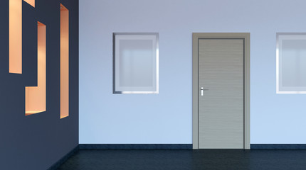 Empty office. The new office space. 3d rendering.