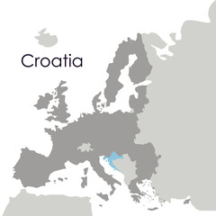 Croatia map icon. Europe nation and government theme. Isolated design. Vector illustration