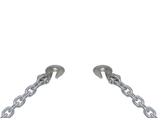 Obraz premium metal chain and hook isolated on white background. 
