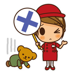 オンナノコ 案内係(赤) バツ