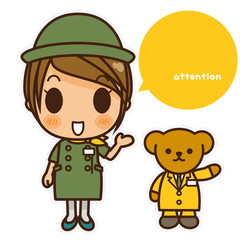 オンナノコ 案内係(緑) 左手