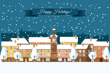 Winter Town Happy Holidays