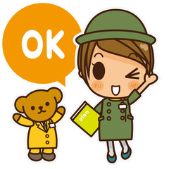 オンナノコ 案内係(緑) OK