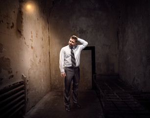 Businessman in the jail