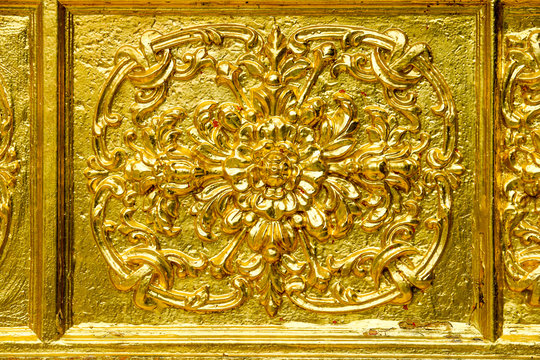 the perforate on the door in public temple , this picture is generic art in Thailand it is not trademark in this picture