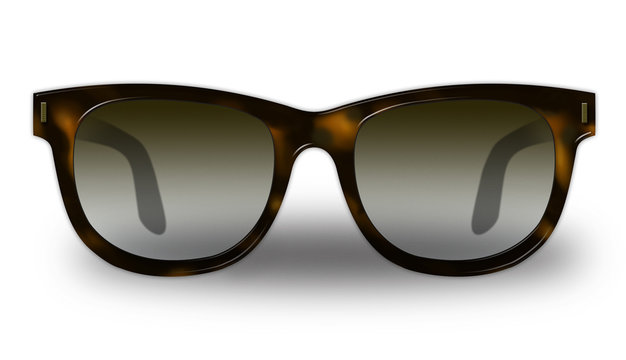Modern sunglasses isolated on white. Raster illustration