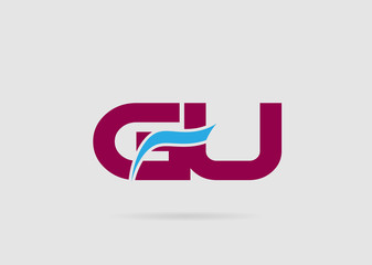 GU negative space letter logo
