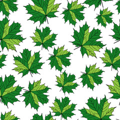 Seamless pattern with leaves.