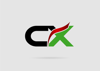 Abstract letter CX logo design template. Vector letter logo 
