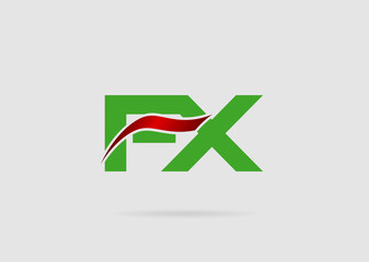 Abstract letter FX logo design template. Vector letter logo 
