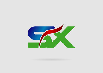 Abstract letter SX logo design template. Vector letter logo 
